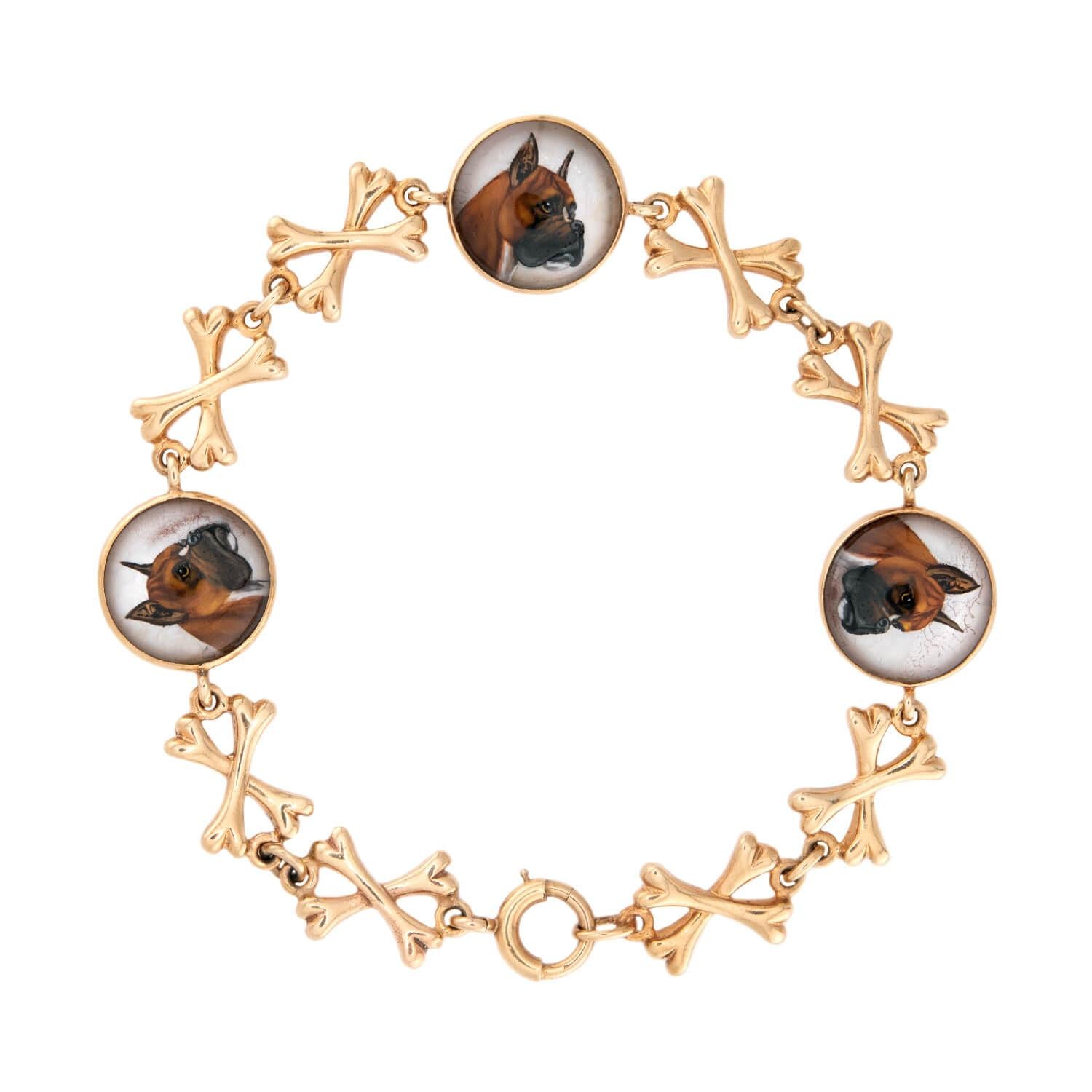 Victorian 14k Essex Crystal "Boxer" Bracelet