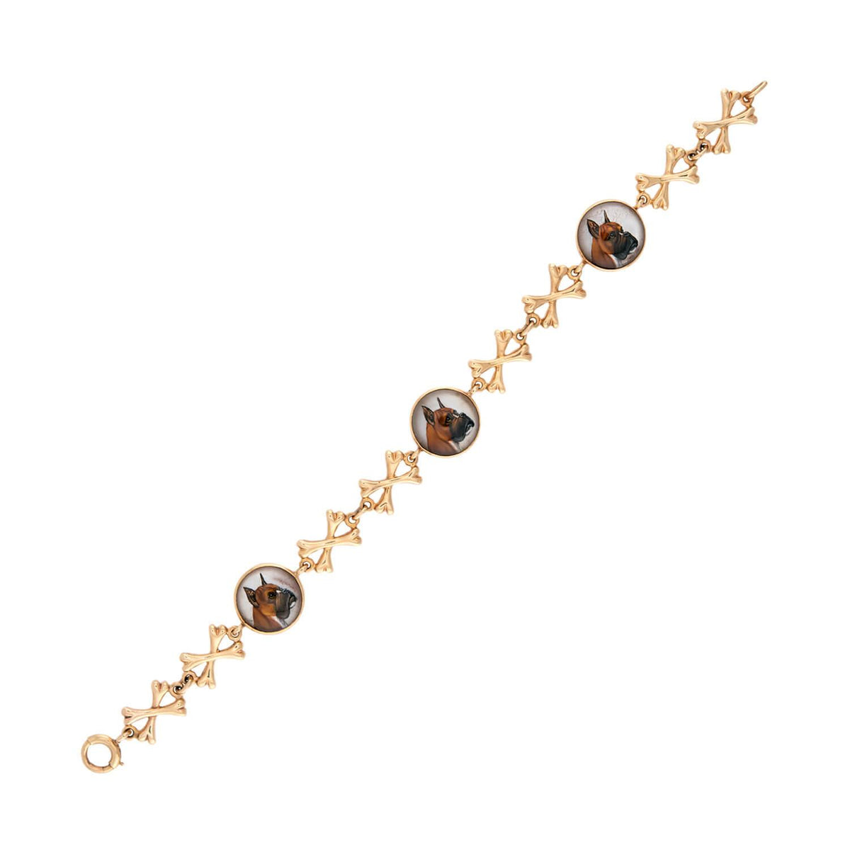 Victorian 14k Essex Crystal "Boxer" Bracelet