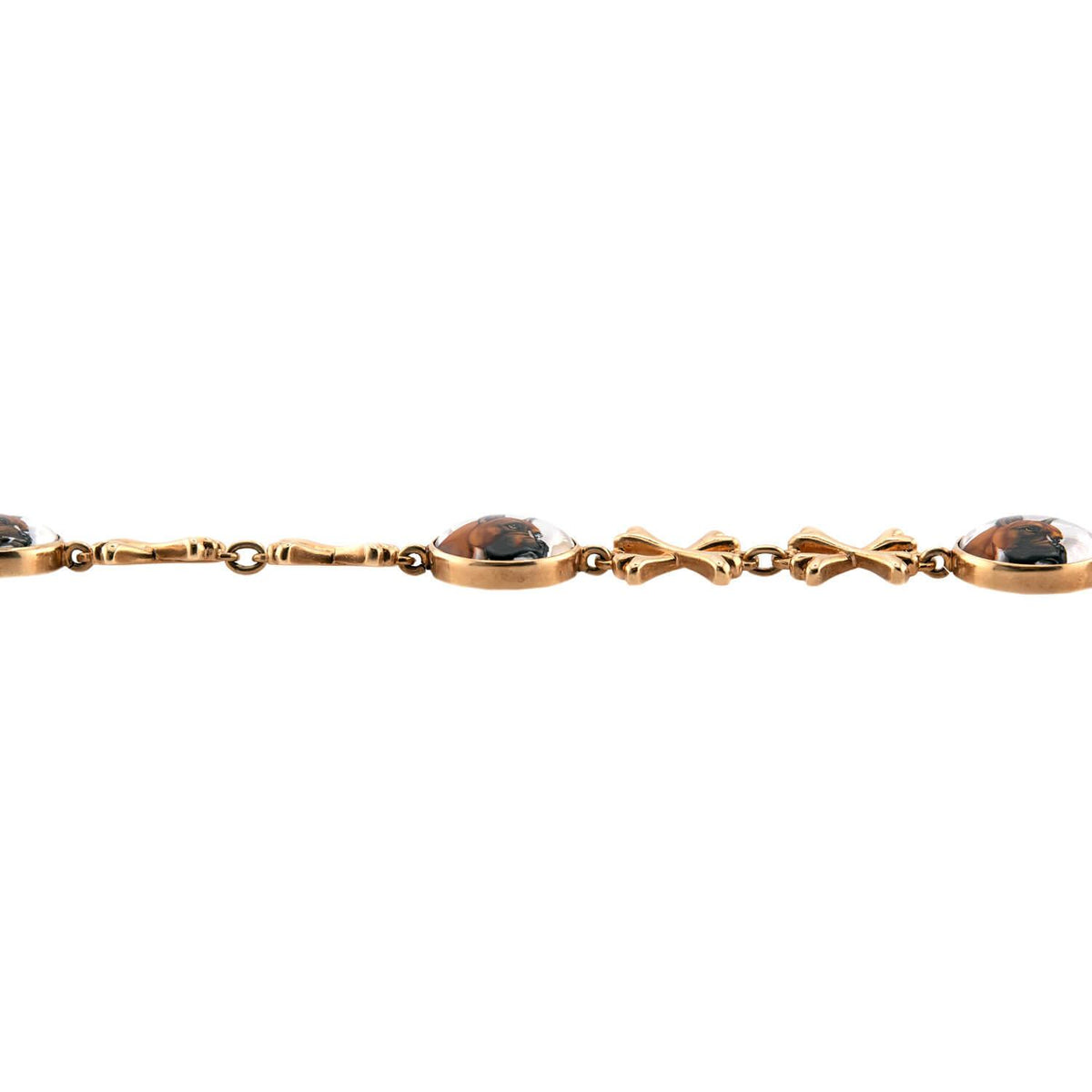 Victorian 14k Essex Crystal "Boxer" Bracelet