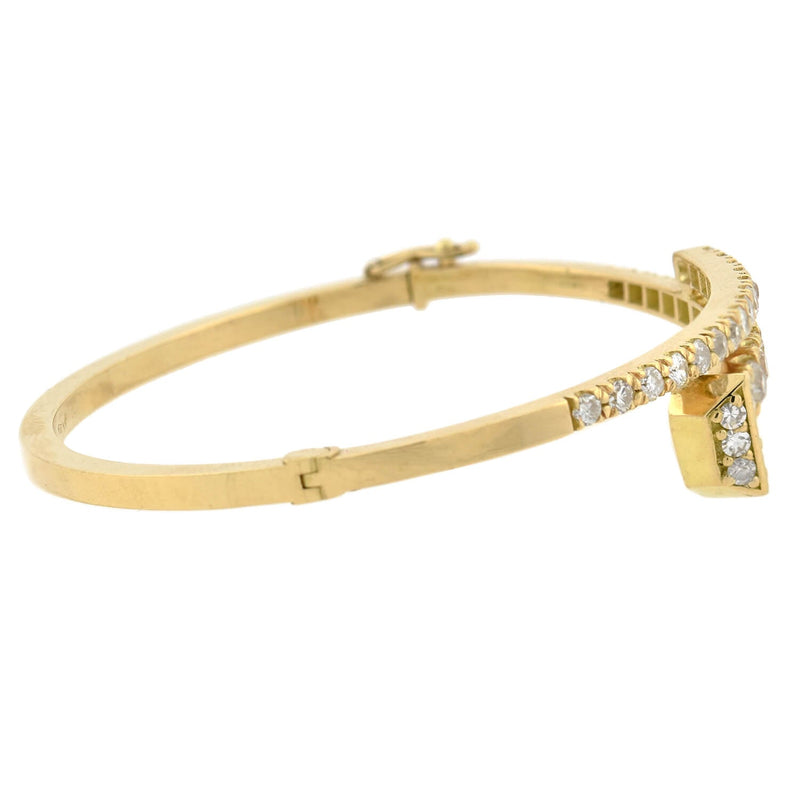 Bracelet Bangle Gold Plated with Cubic Zirconia Stones Stainless Steel  Hinged Jewelry with Crystal Oval Bracelet Birthday Present - Walmart.com