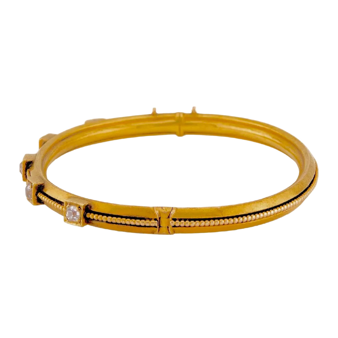 Victorian 14k 5 Stone Peruzzi Diamond Bangle