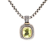 DAVID YURMAN Estate 14k/Sterling Silver Peridot Pendant Necklace