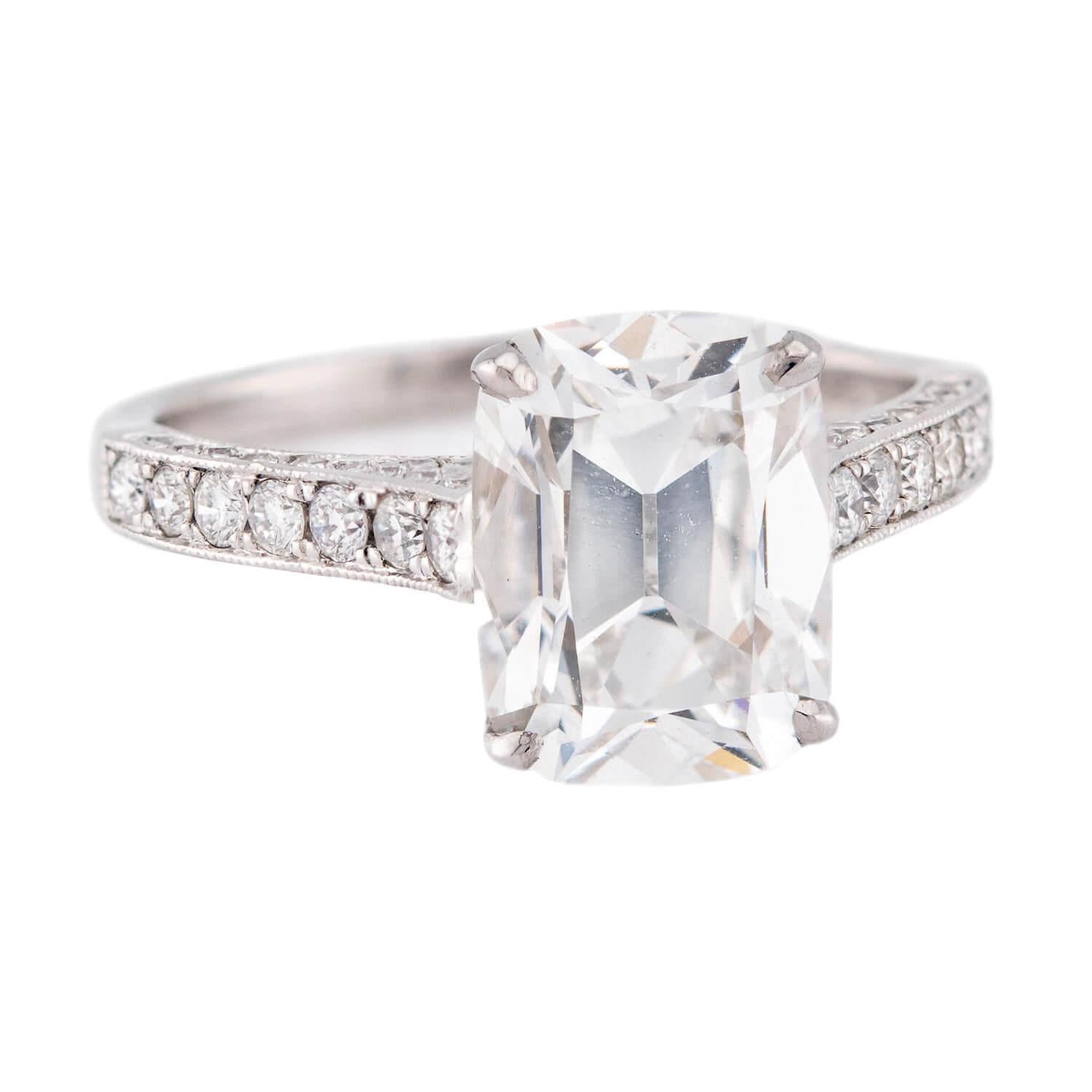 Estate 14k Lab. Diamond Engagement Ring 3.70ct