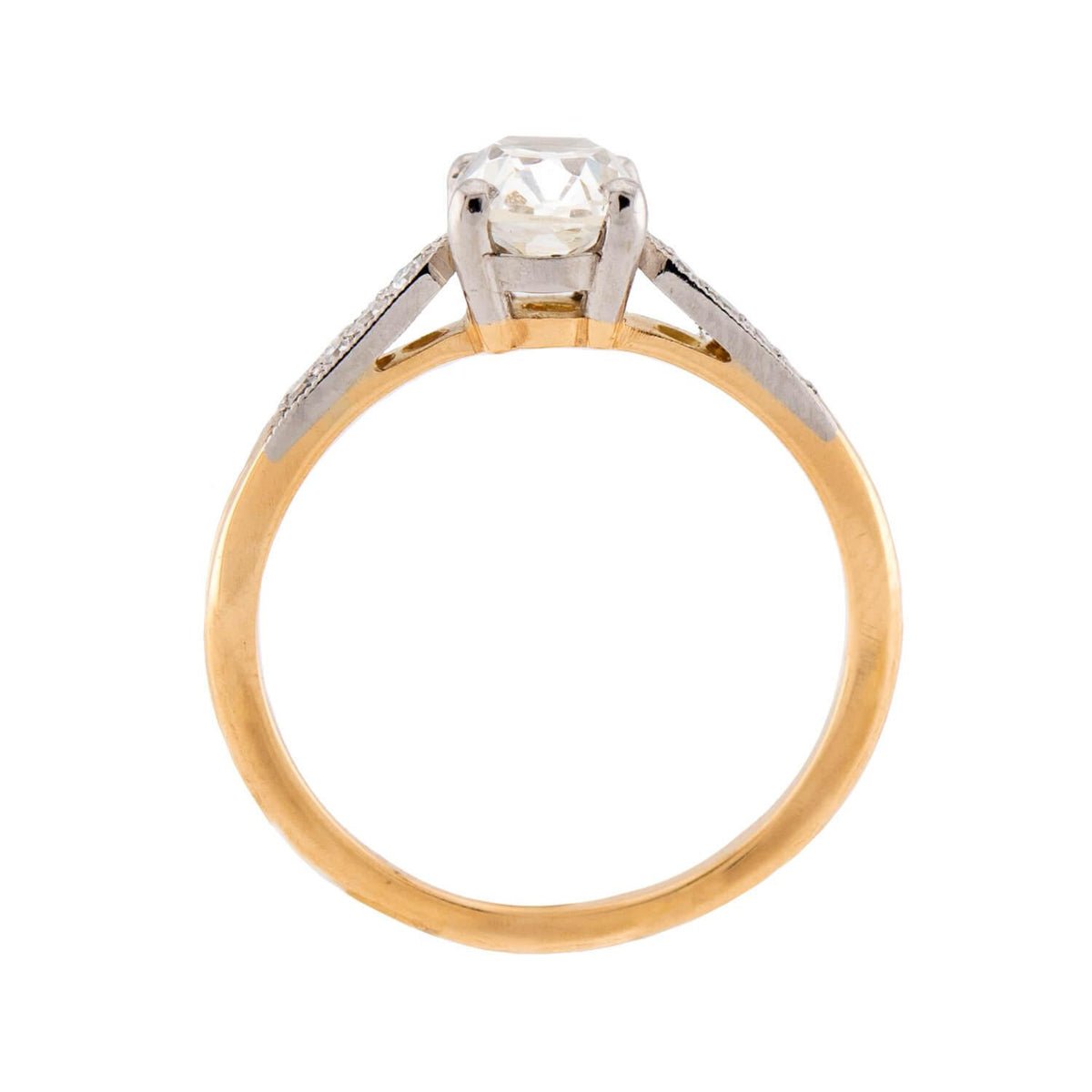 Estate French 18k GIA Diamond Engagement Ring 1.18ct
