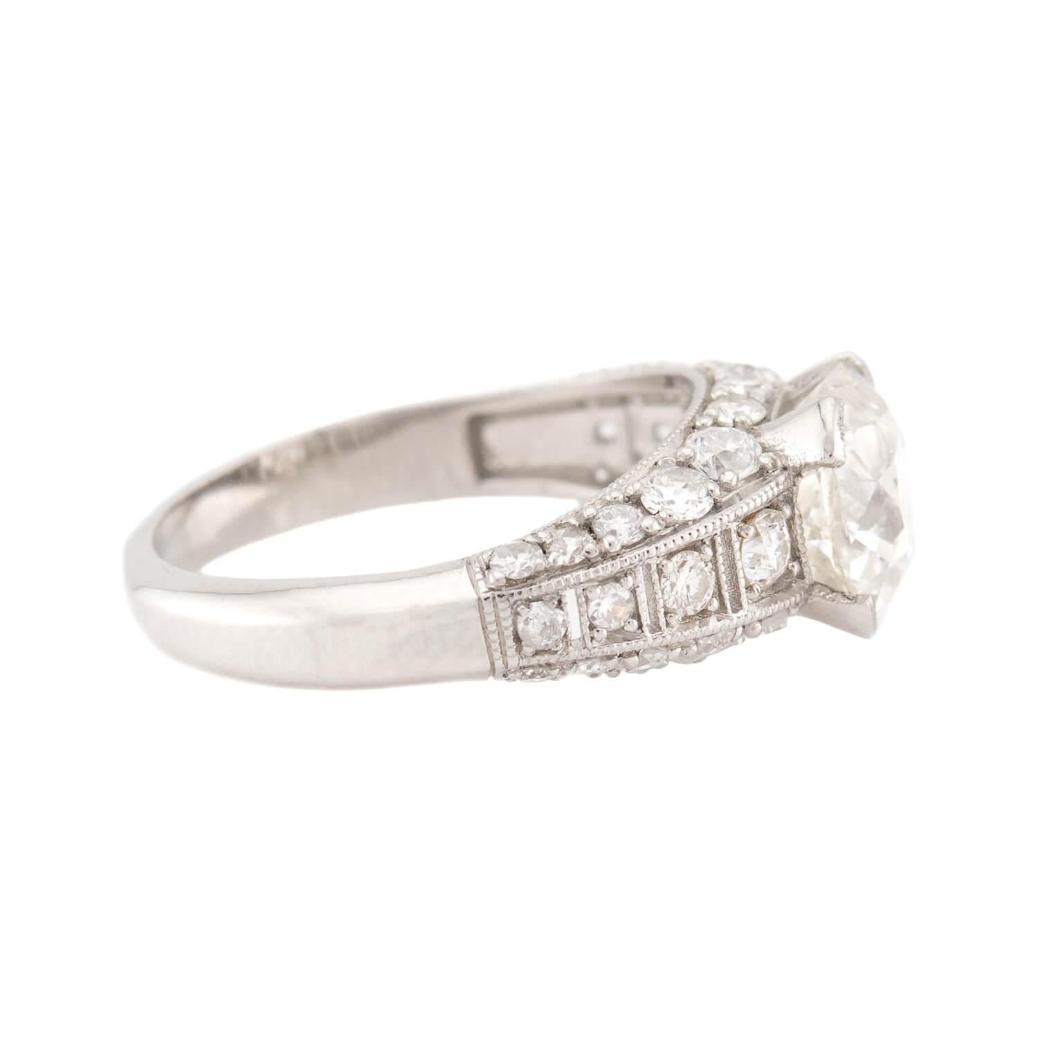 Estate Platinum GIA Diamond Engagement Ring 2.73ct