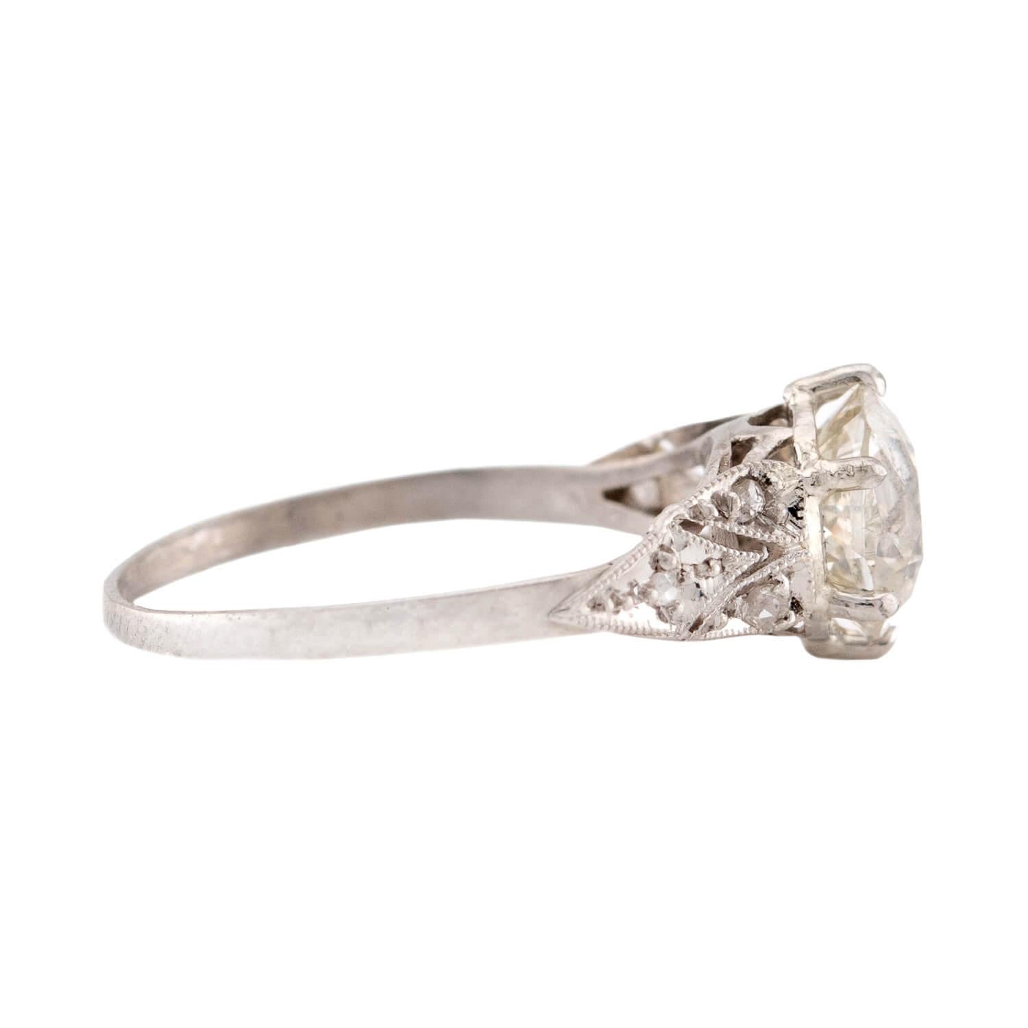 Art Deco Platinum Diamond Engagement Ring 1.55ct