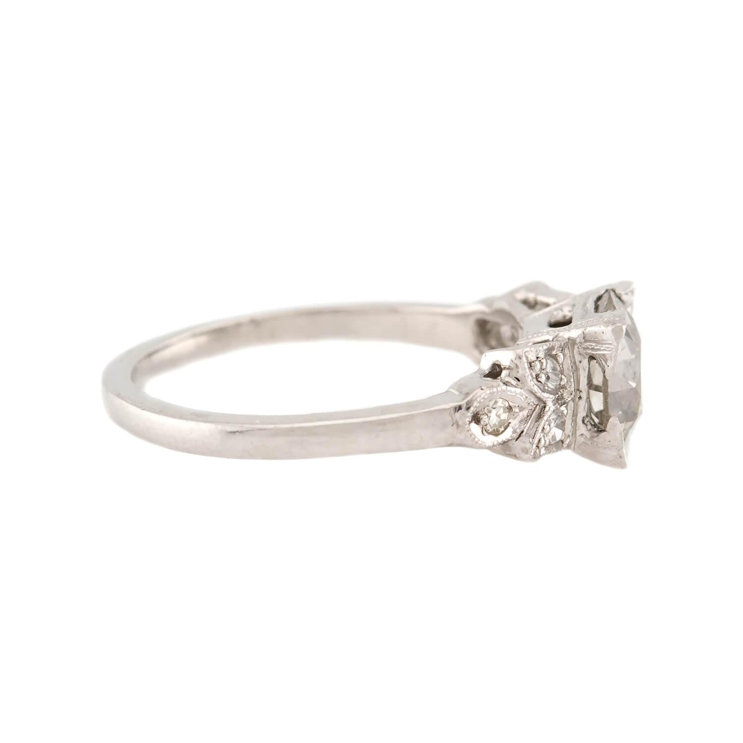 Art Deco Platinum Diamond Engagement Ring 1.45ct