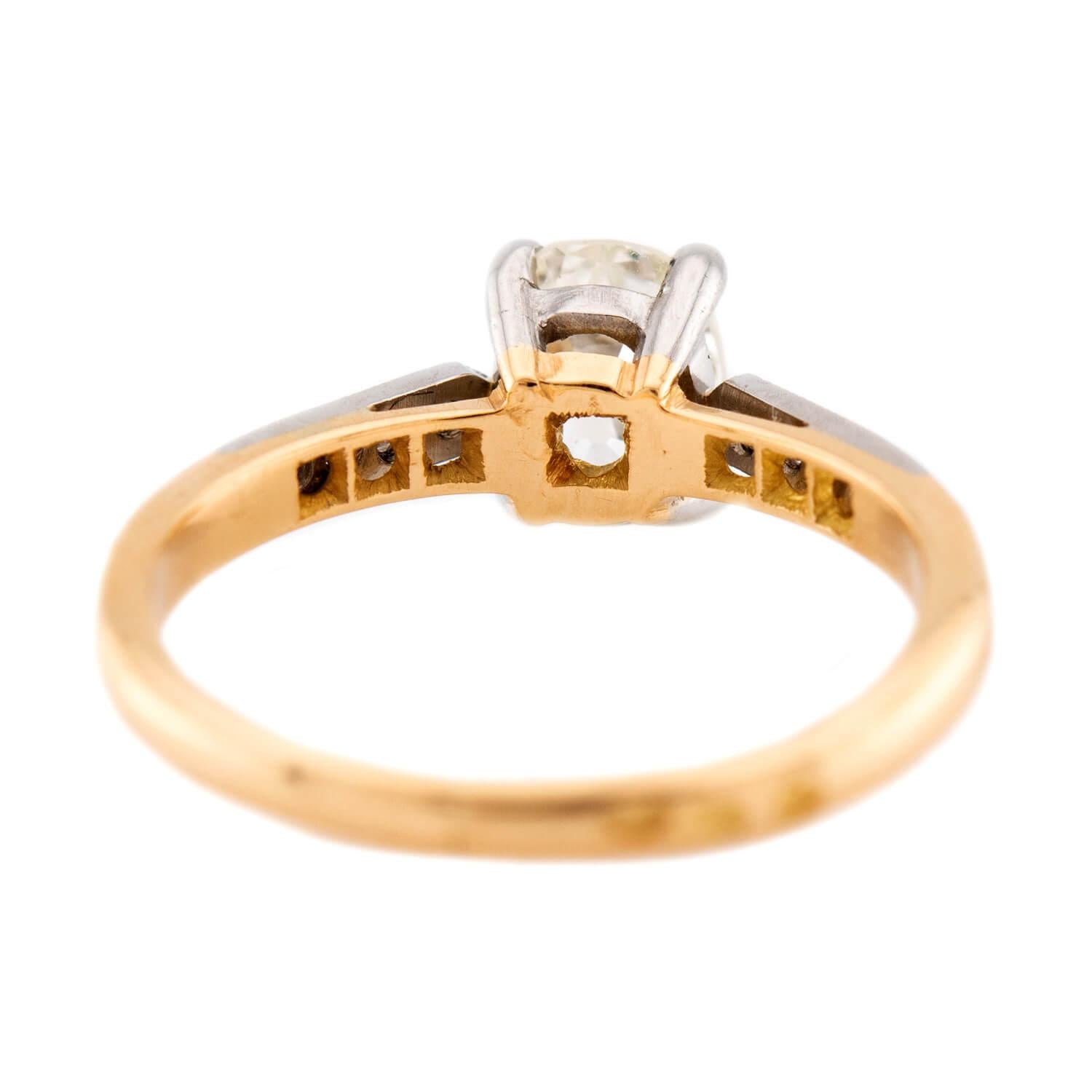 Estate French 18k GIA Diamond Engagement Ring 1.18ct