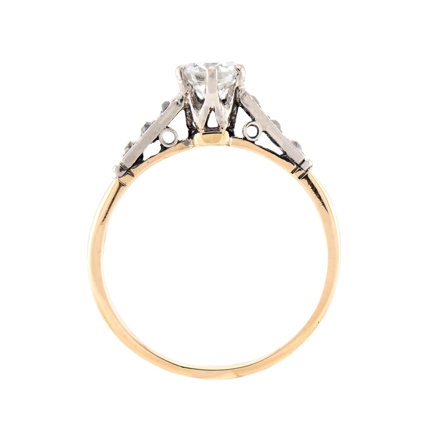 Edwardian 18k/Platinum Diamond Engagement Ring .45ct