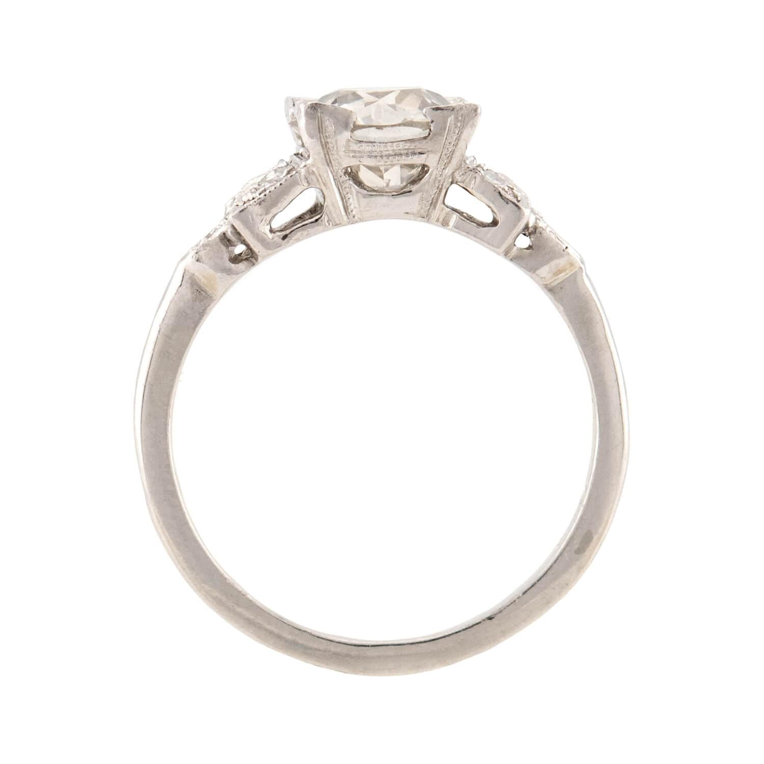 Art Deco Platinum Diamond Engagement Ring 1.45ct