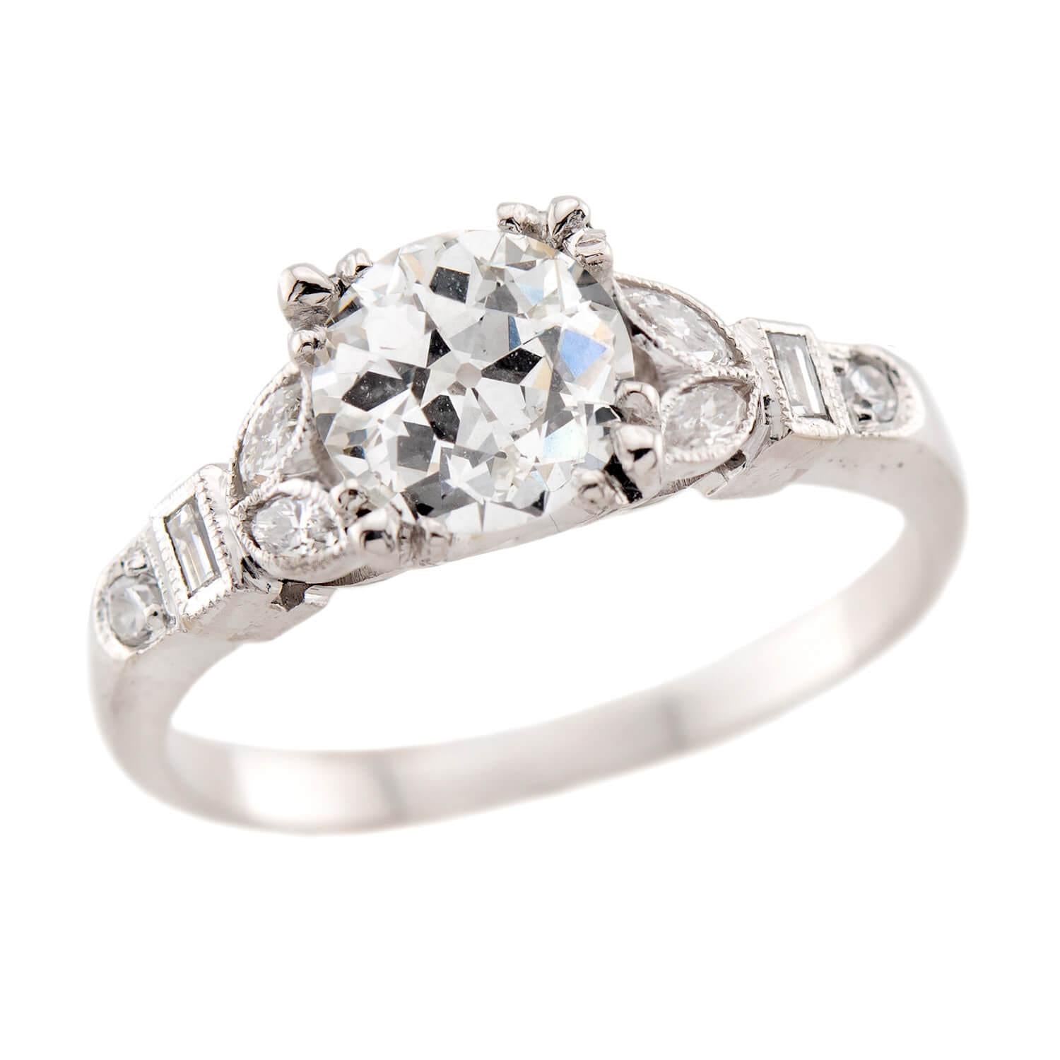 Edwardian 18k/Platinum GIA Diamond Engagement Ring 1.01ct