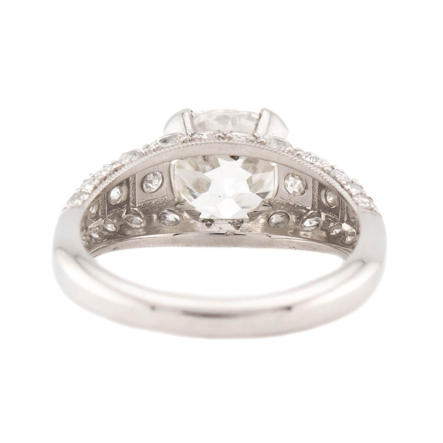 Estate Platinum GIA Diamond Engagement Ring 2.73ct