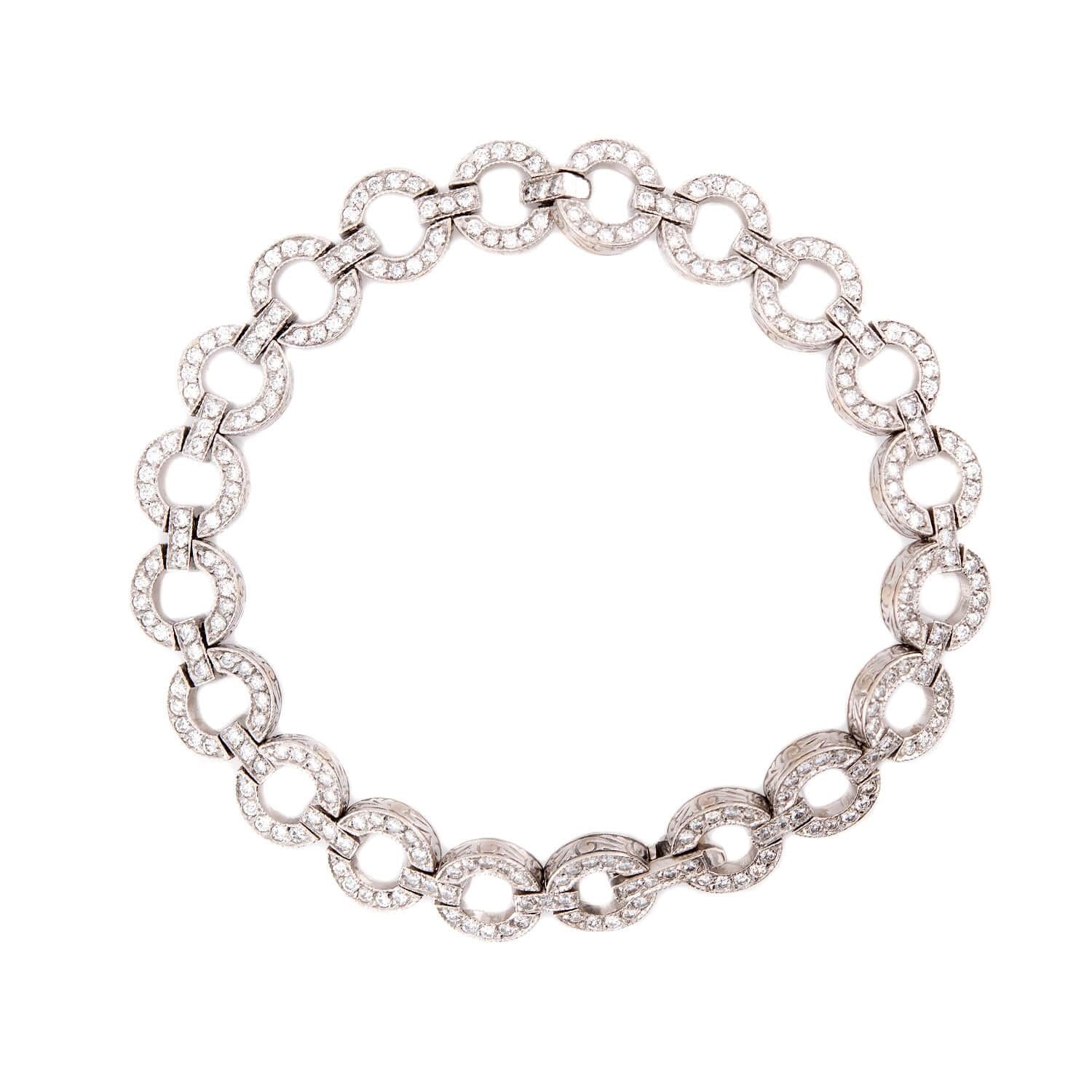 Estate 14k Diamond Link Bracelet