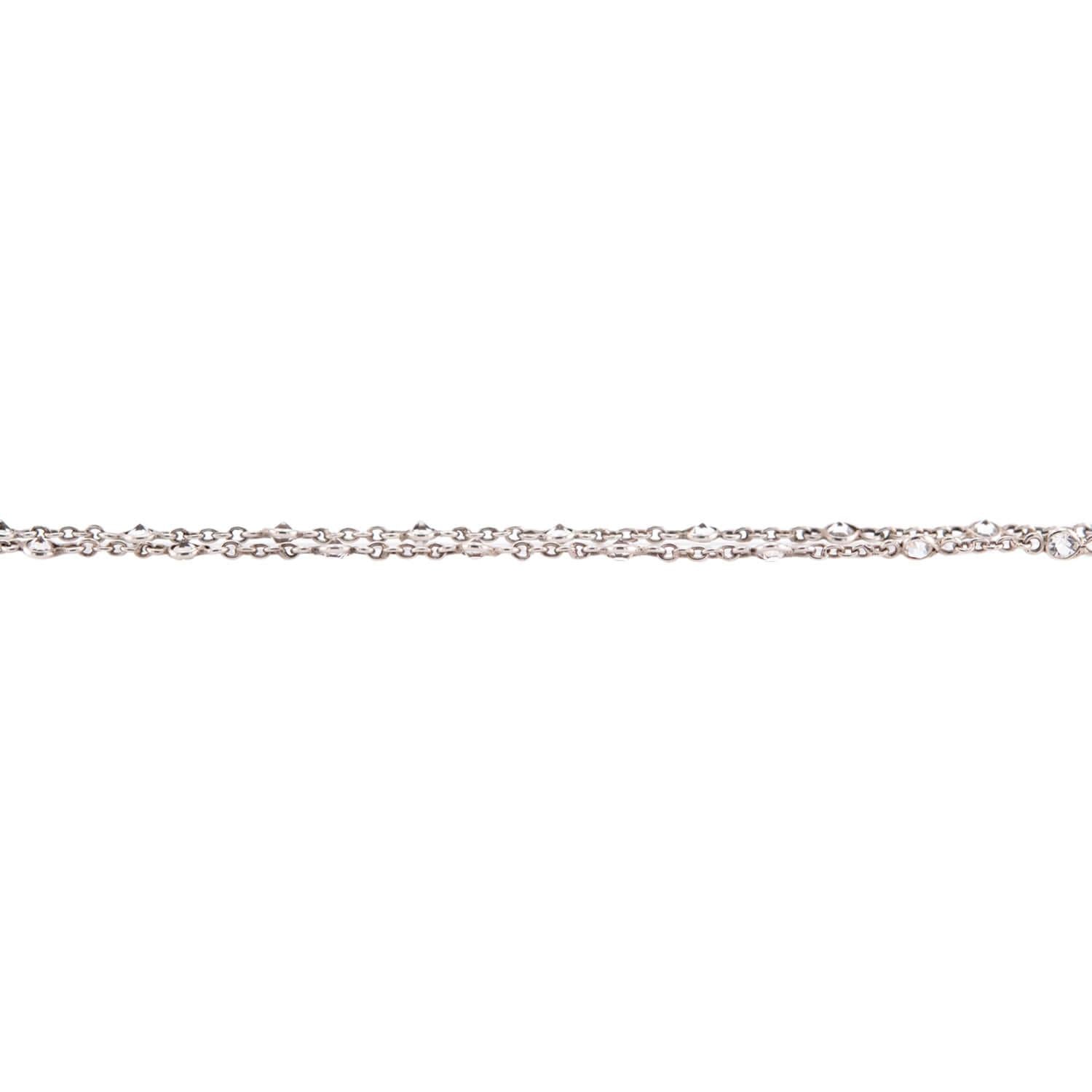 Art Deco Sterling Silver Rock Quartz Crystal "Diamonds-by-the-Yard" Chain