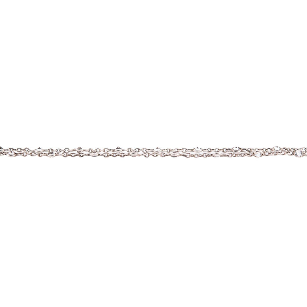 Art Deco Sterling Silver Rock Quartz Crystal "Diamonds-by-the-Yard" Chain