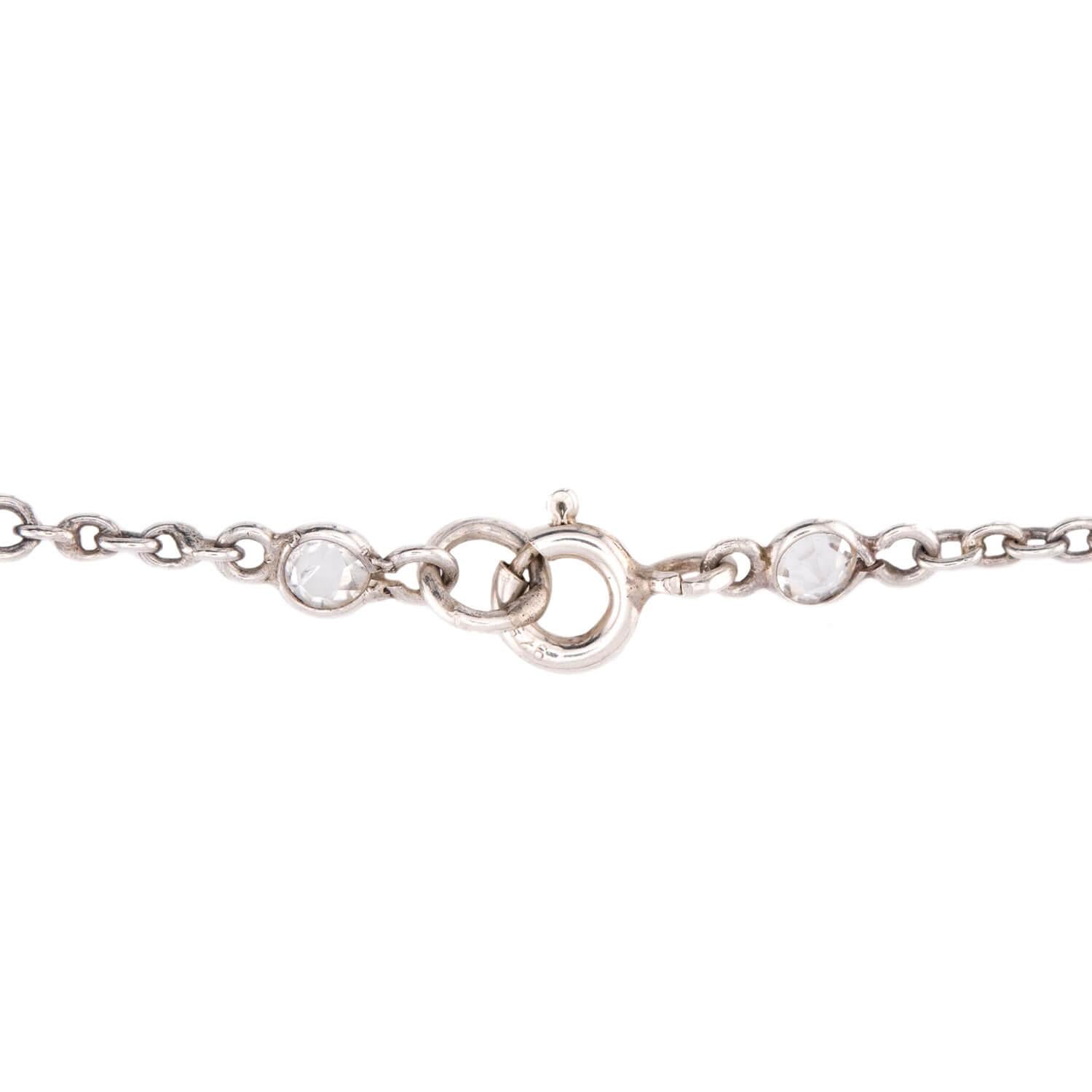 Art Deco Sterling Silver Rock Quartz Crystal "Diamonds-by-the-Yard" Chain