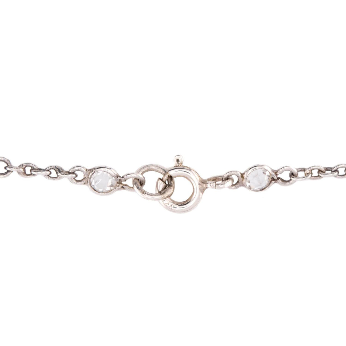 Art Deco Sterling Silver Rock Quartz Crystal "Diamonds-by-the-Yard" Chain