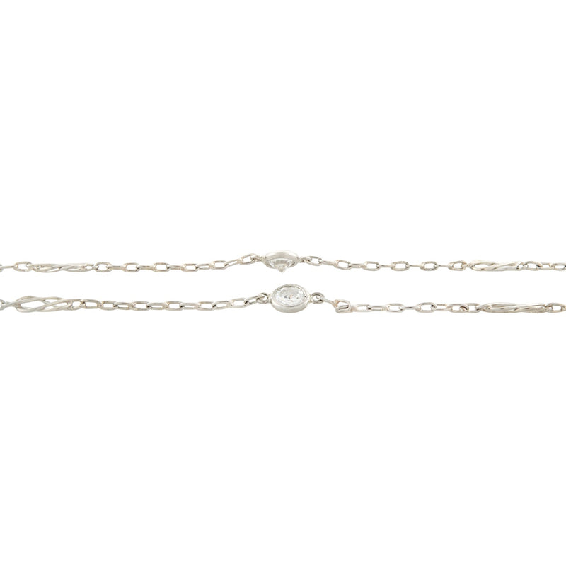 Estate Platinum Diamond By the Yard Chain Necklace 2.75ctw