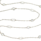 Estate Platinum Diamond By the Yard Chain Necklace 2.75ctw