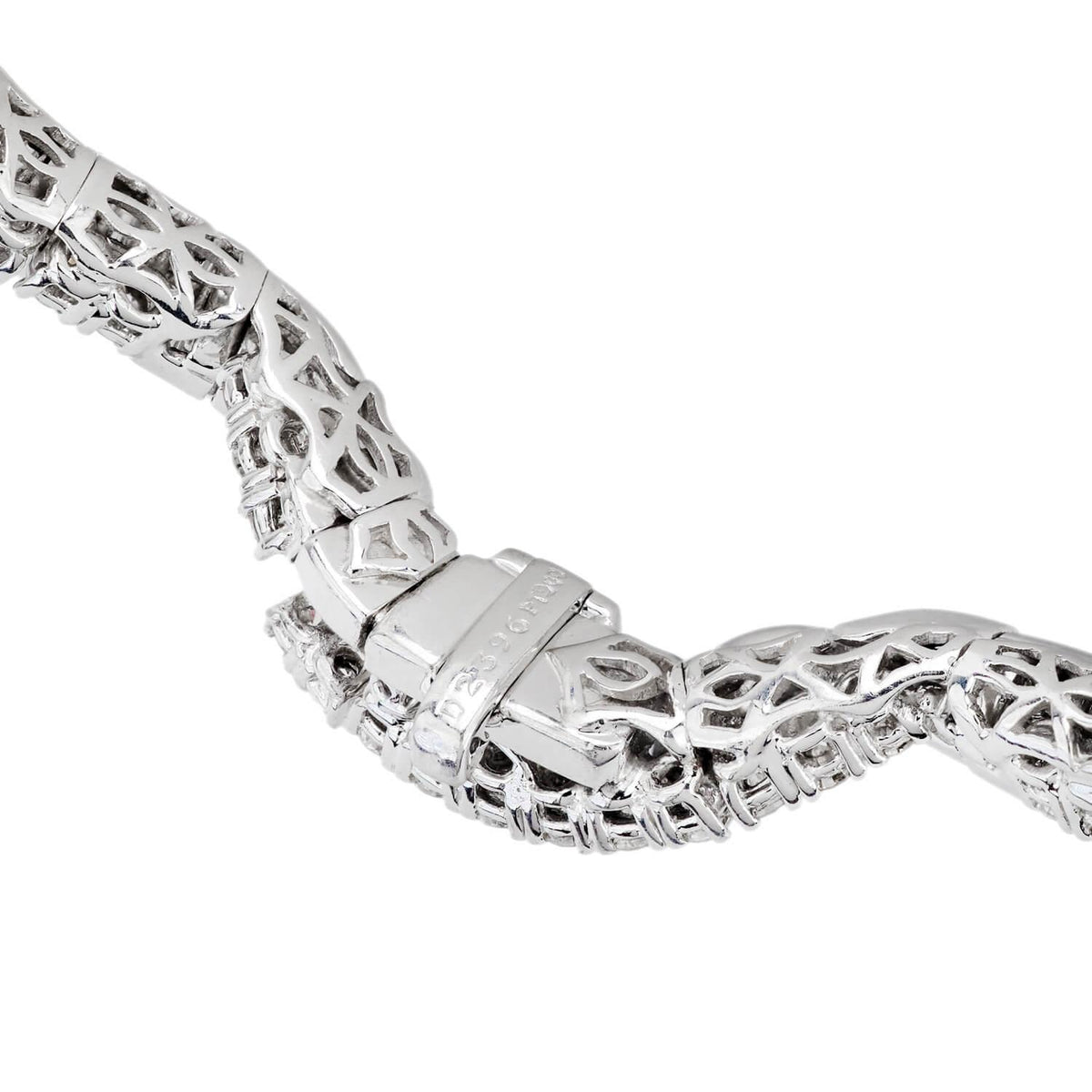 Estate Platinum Diamond Twisted Riviera Necklace