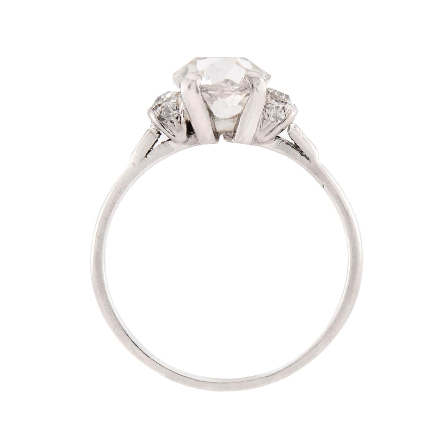 Art Deco Patlinum Diamond Engagement Ring 2.68ct