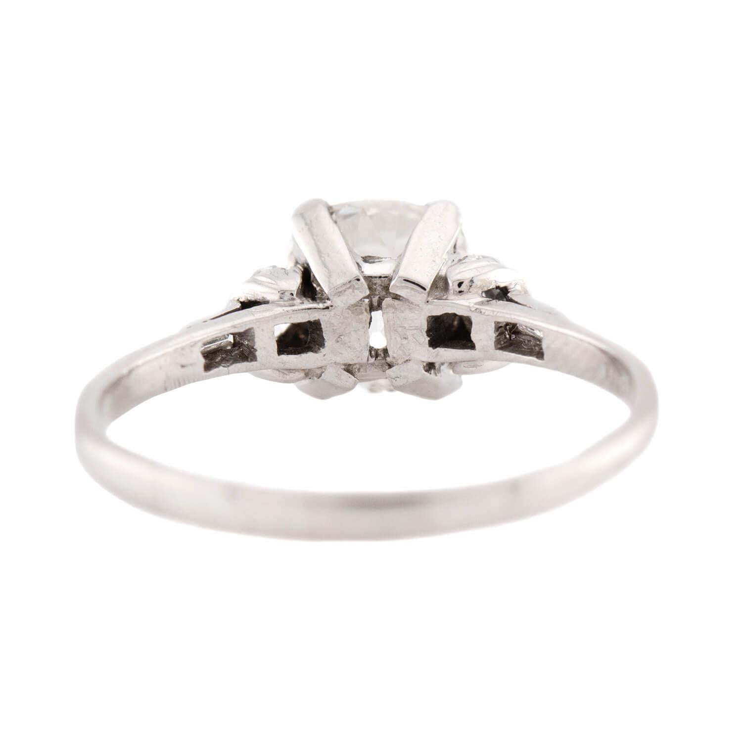 Art Deco Patlinum Diamond Engagement Ring 2.68ct