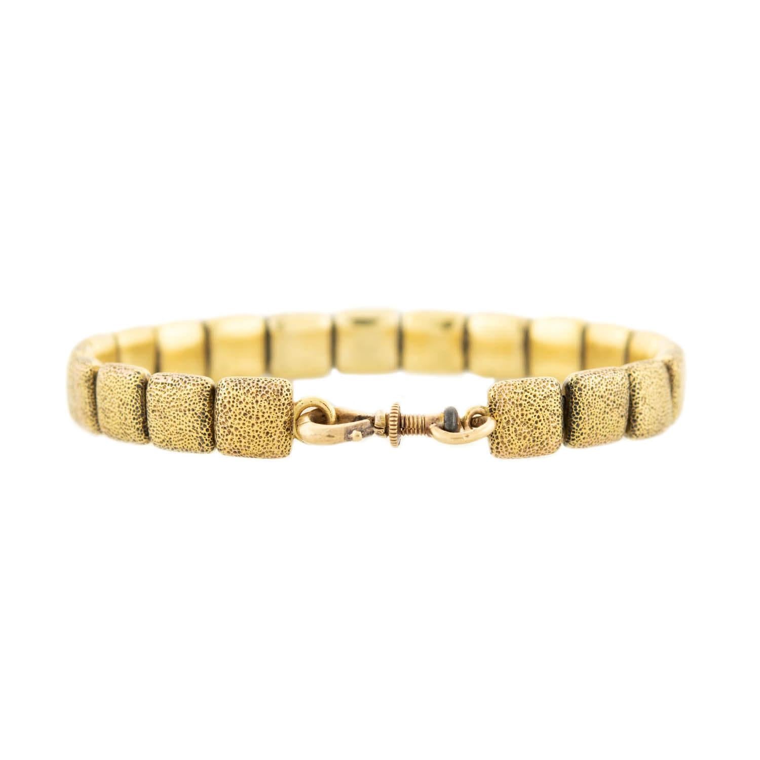 Victorian 18K Diamond Button Stretch Bracelet