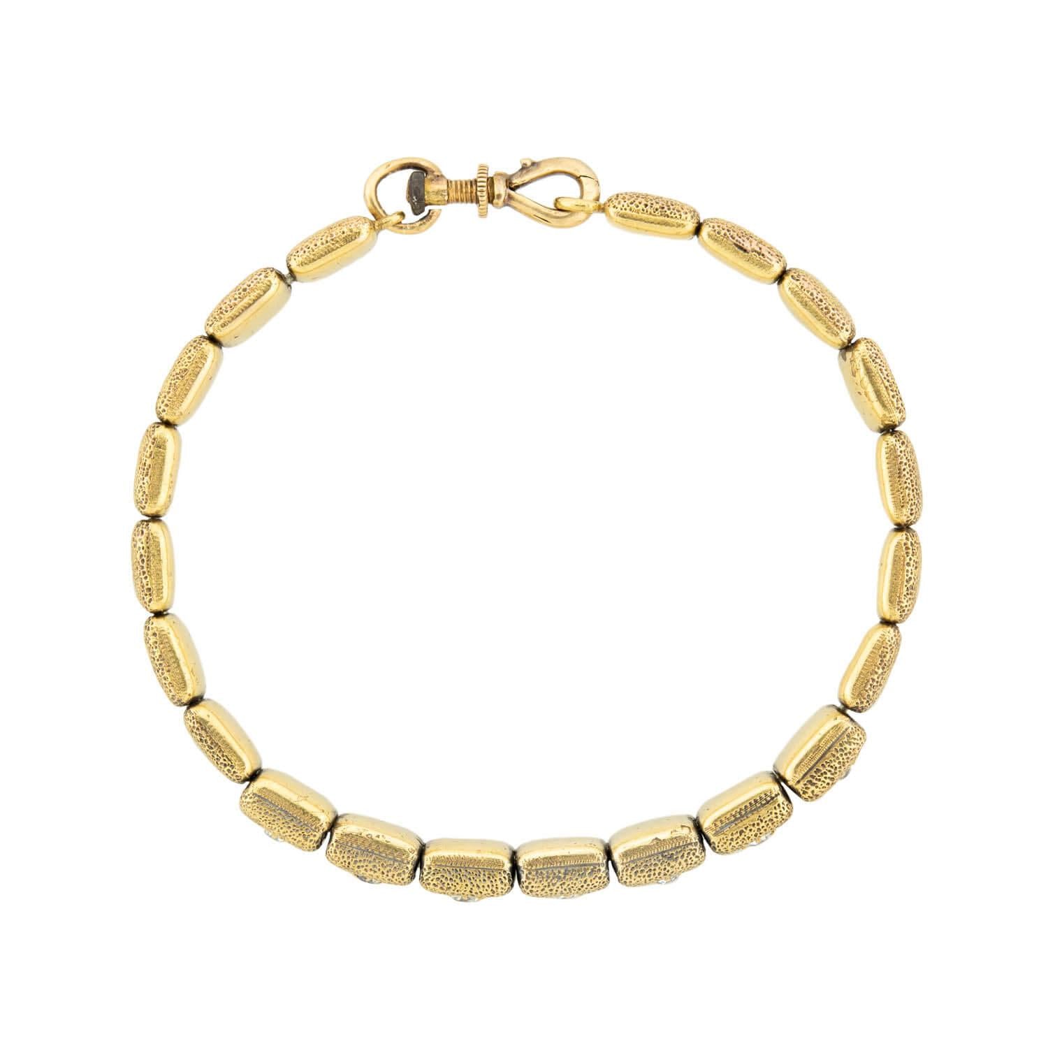 Victorian 18K Diamond Button Stretch Bracelet