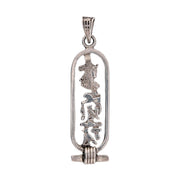 Vintage Egyptian Sterling Silver Cartouche "I Love You" Pendant