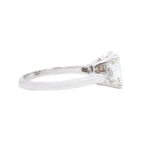 Art Deco Platinum Emerald Cut Diamond Engagement Ring 1.22ct