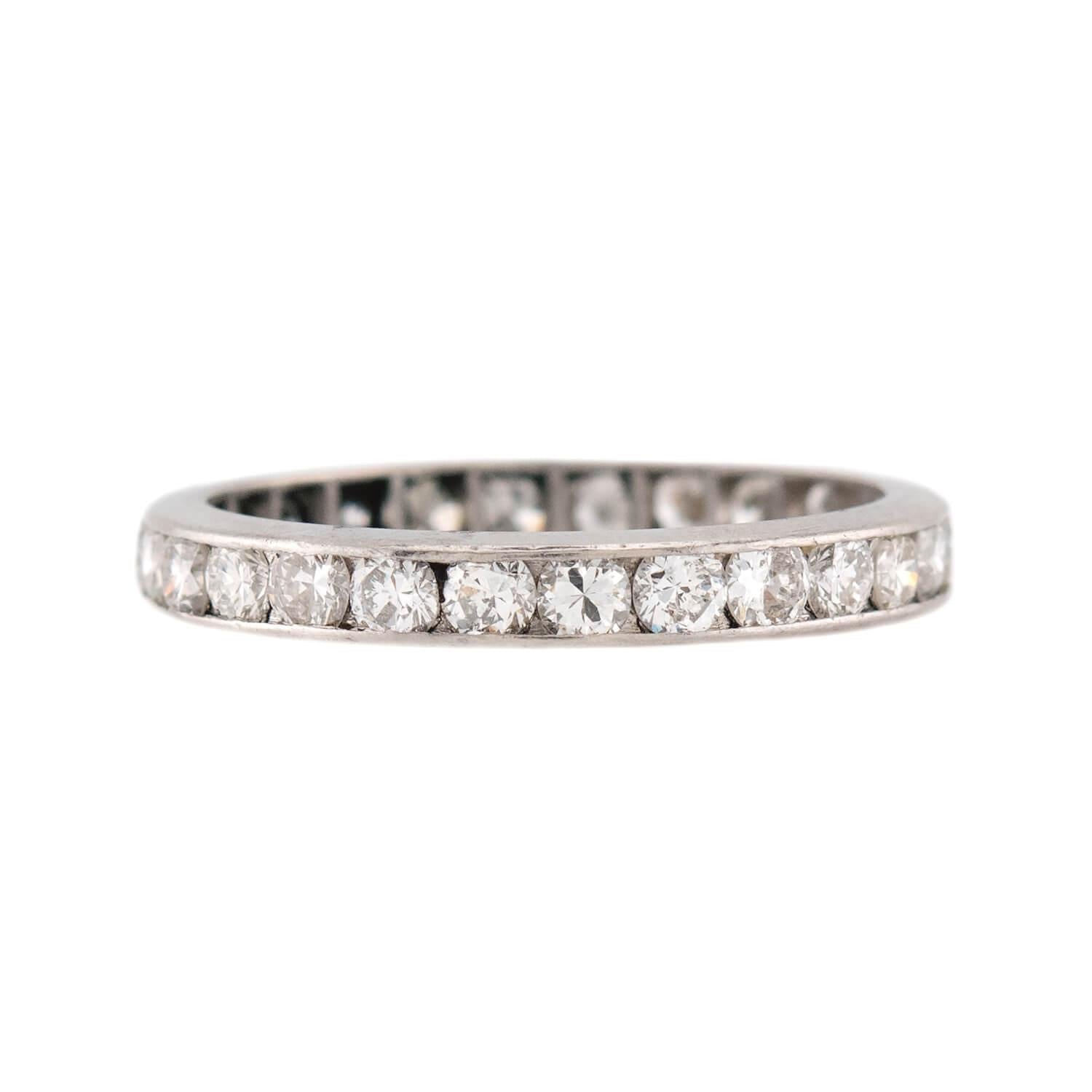 Retro Platinum Diamond Eternity Band