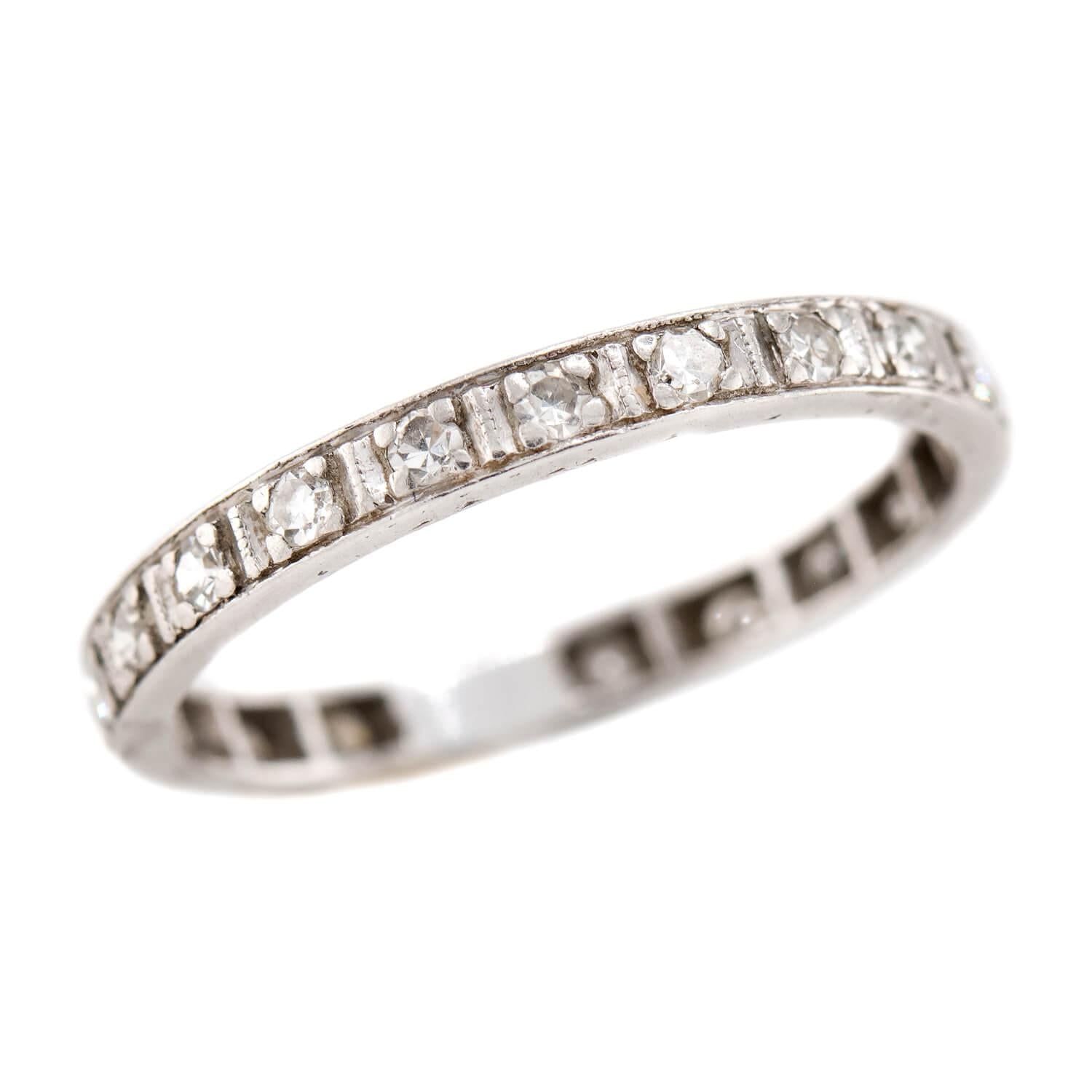 Art Deco Platinum Diamond Eternity Band