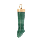 Vintage 18k Jadeite Figa Fist Pendent
