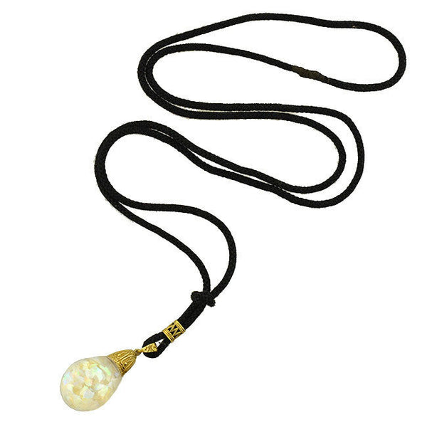 Retro 14kt Floating Opal Ball Necklace