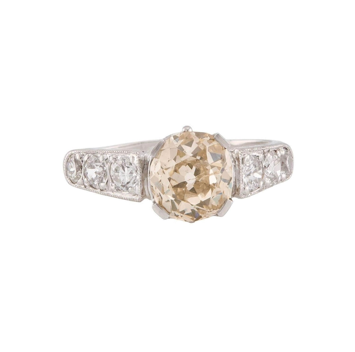 Edwardian Platinum Diamond Engagement Ring 1.70ct
