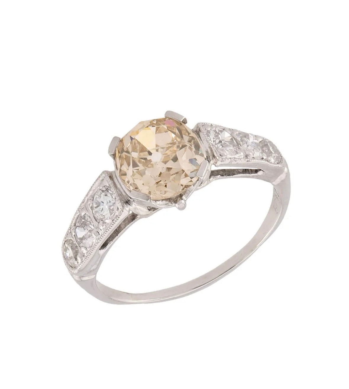 Edwardian Platinum Diamond Engagement Ring 1.70ct