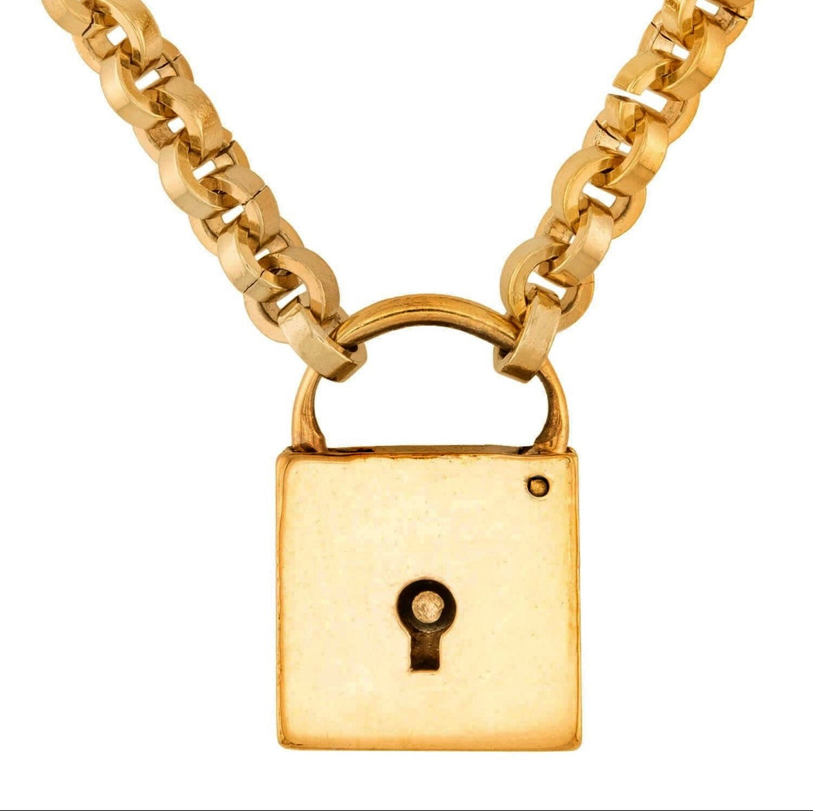 Victorian Gold Filled Padlock Pendant Necklace