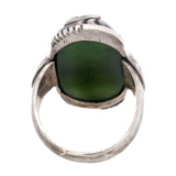 GEORGE JENSEN Retro Sterling Silver Green Agate Ring