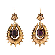 Victorian 14k Garnet Dangle Earrings