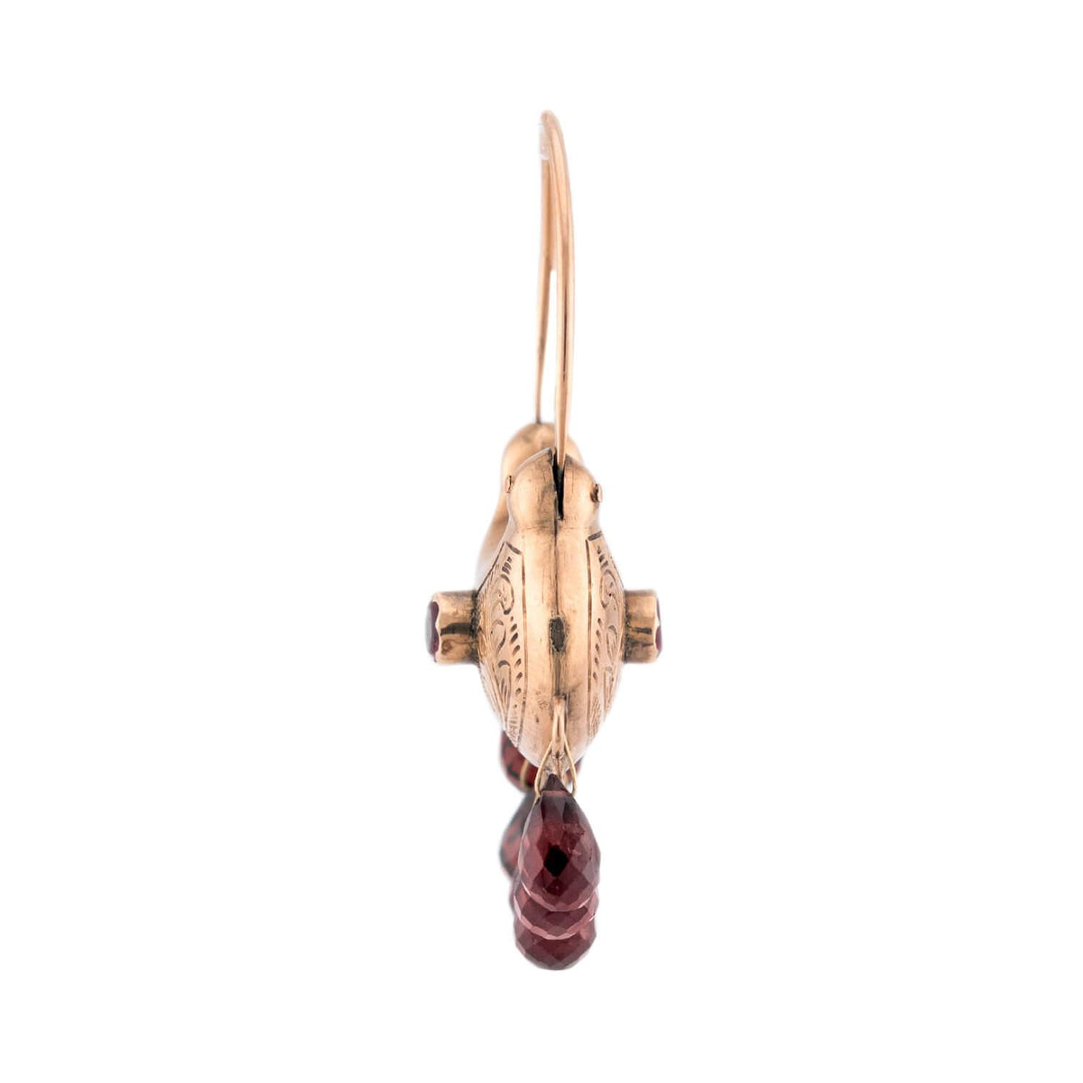 Victorian 14k "Ruby" & Garnet "Gypsy" Earrings