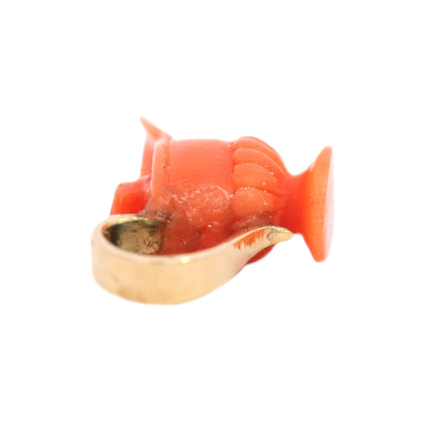 Georgian 18k Coral Genie Lamp Charm/Pendant