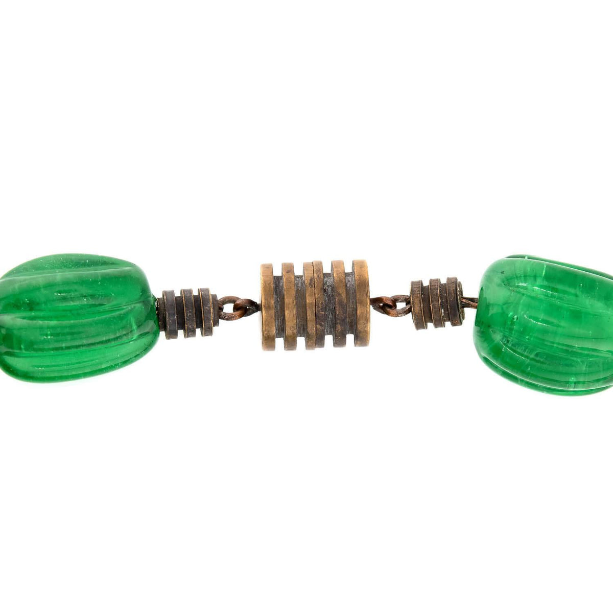 Art Deco Brass and Glass Bead Choker