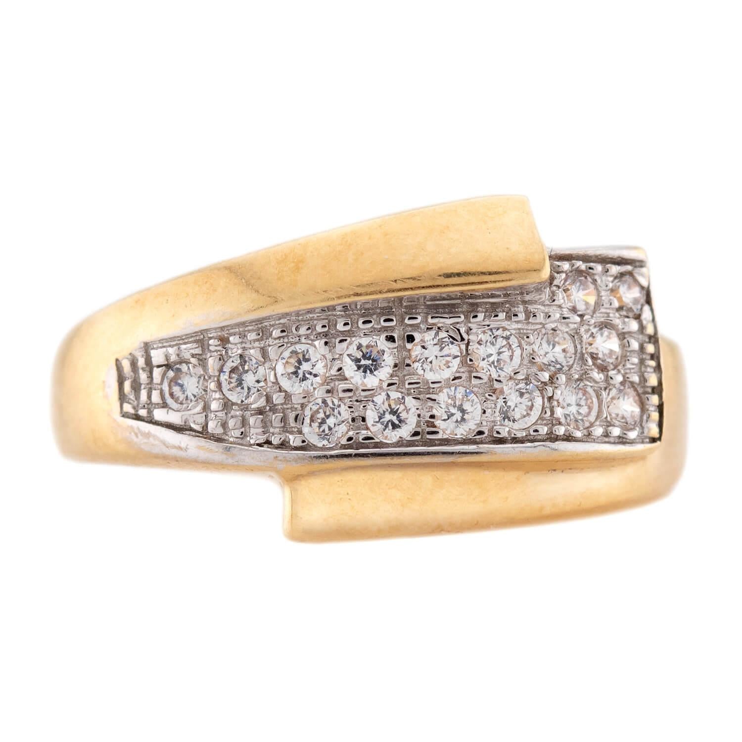Vintage Italian 18k Diamond Half Band