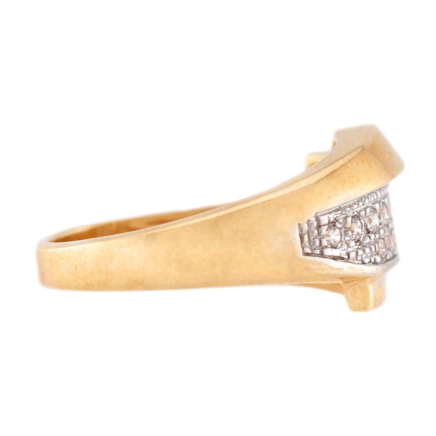 Vintage Italian 18k Diamond Half Band
