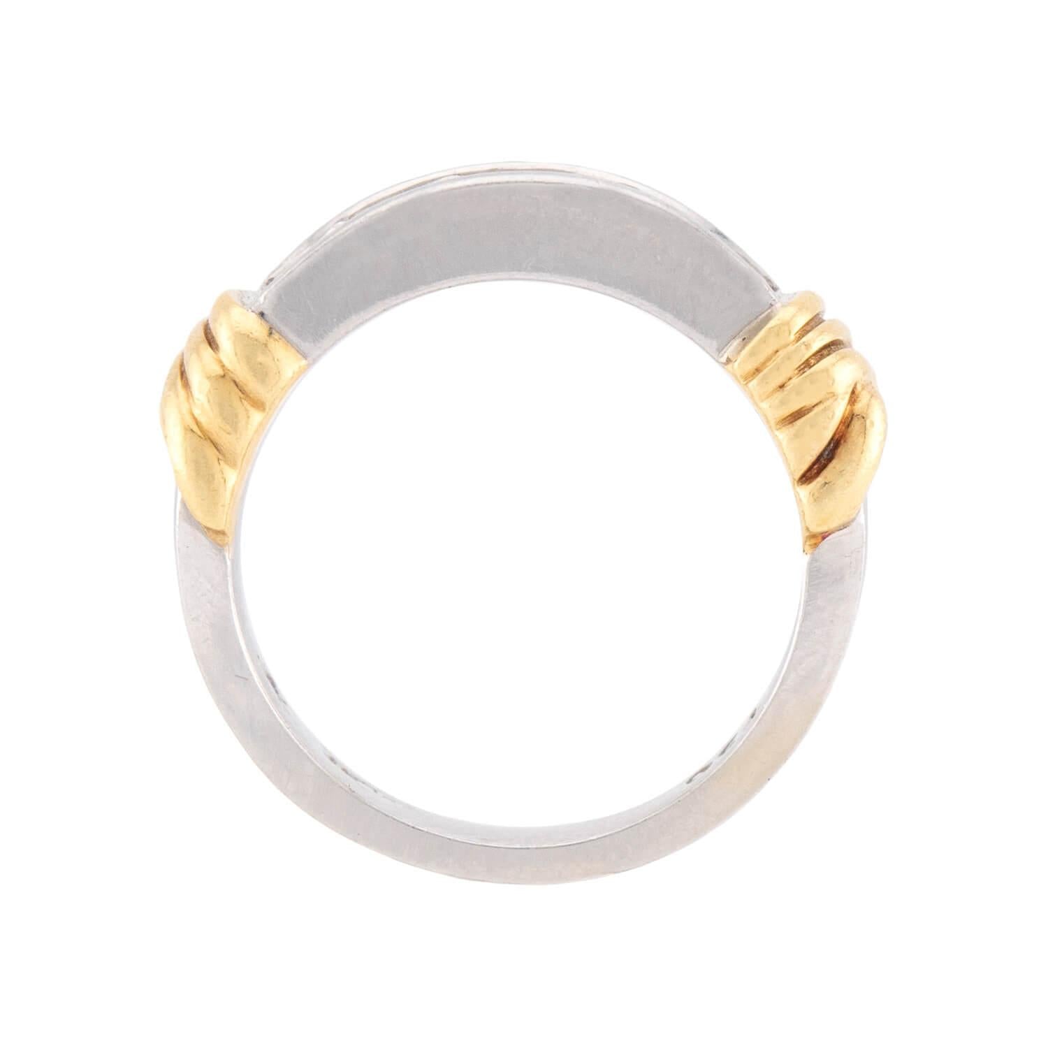 Estate 18k & Platinum Diamond Half Band