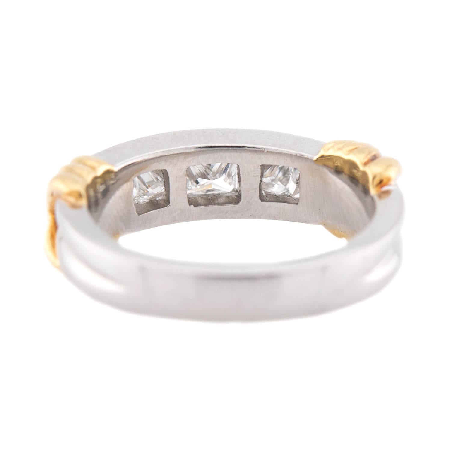 Estate 18k & Platinum Diamond Half Band