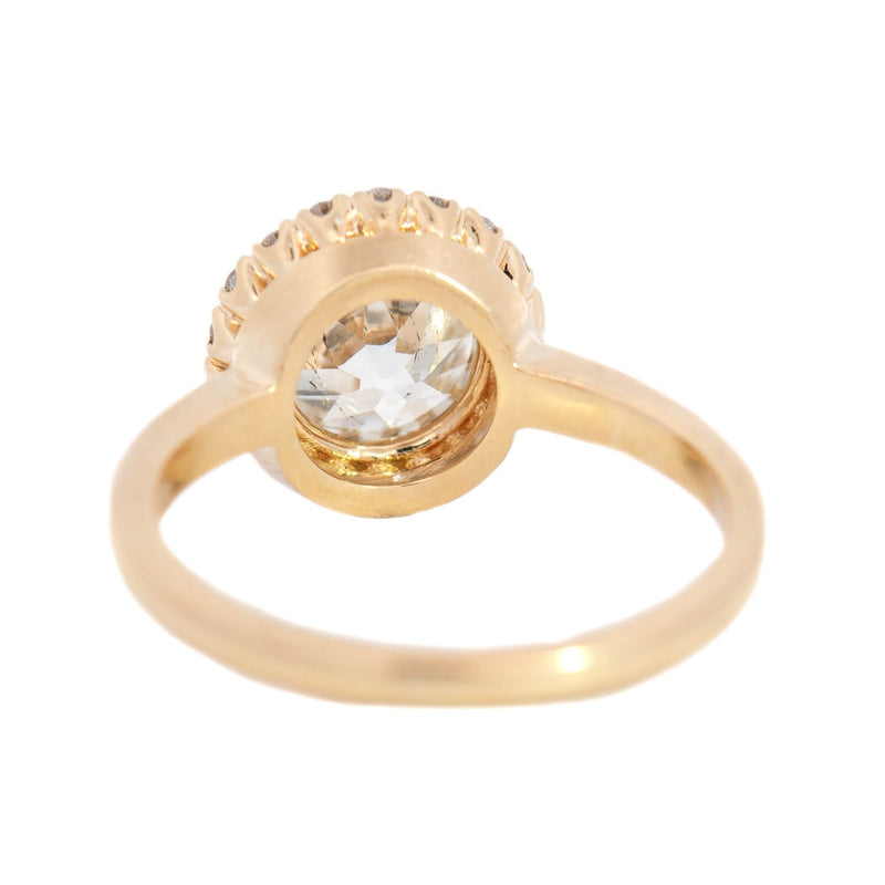 Estate 18k Yellow Gold Diamond Cluster Engagement Ring 1.86ct