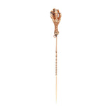 Victorian 18k Quartz Birds Claw Stick Pin