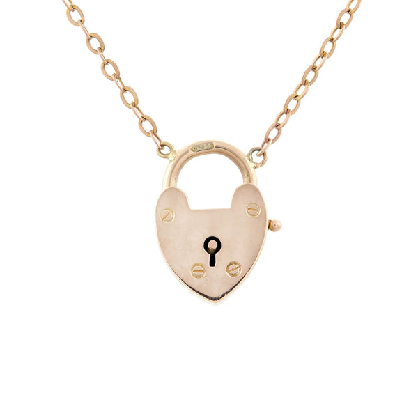 Victorian 9k Heart Lock Conversion Necklace