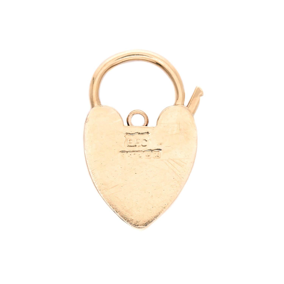 Victorian 9k Heart-Motif Padlock Pendant/Charm